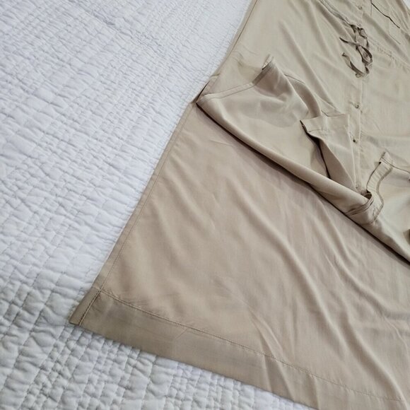 Old Navy Tan Women's Size M Tall Utility Midi Waist Defined Shirt Dress  NWT NEW - Picture 10 of 14